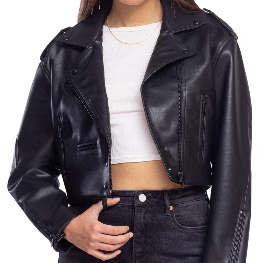 Blank NYC Black Leather Moto Jacket